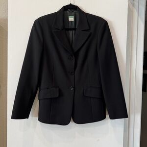 Vintage 90s Benetton Blazer Made in Italy Black Tailored Jacket Size 44